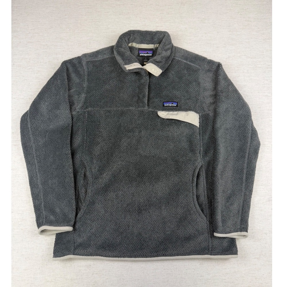 Patagonia Womens Re-Tool Snap-T Fleece Pullover Large Forge Grey Polartec 25442